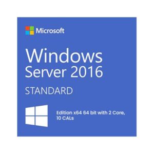 Microsoft Windows Server 2016 Standard Edition x64 64 bit with 2 Core, 10 CALs