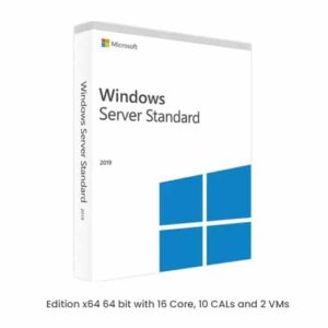 Microsoft Windows Server 2019 Standard Edition x64 64 bit with 16 Core, 10 CALs and 2 VMs