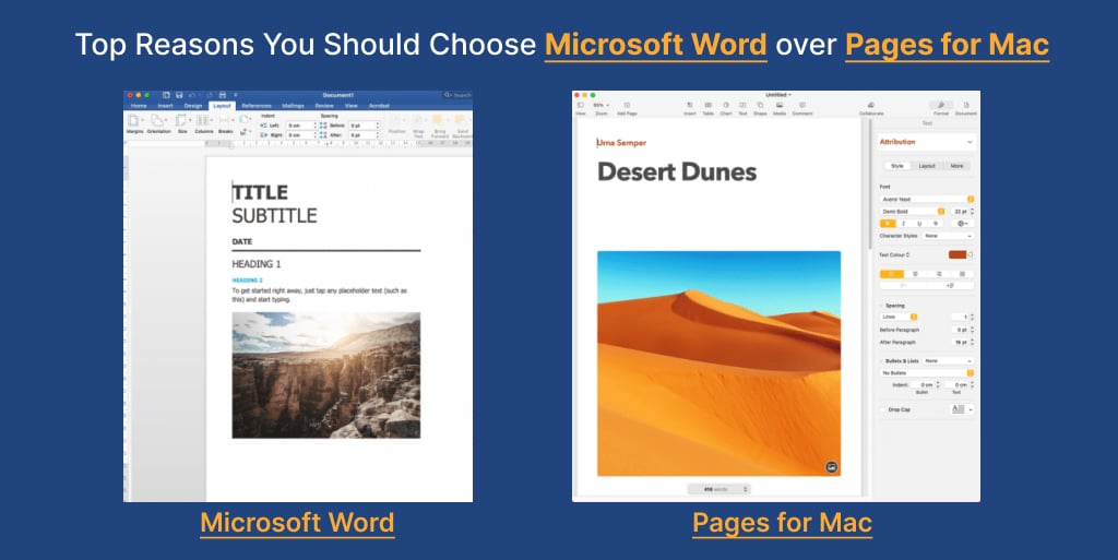 Microsoft Word Over Pages for Mac