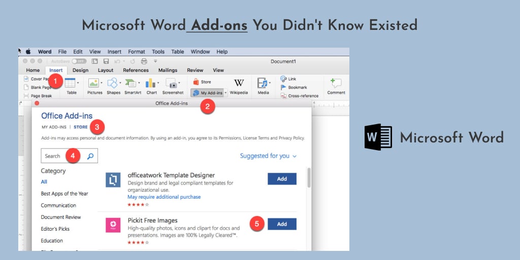 Microsoft Word Add-ons