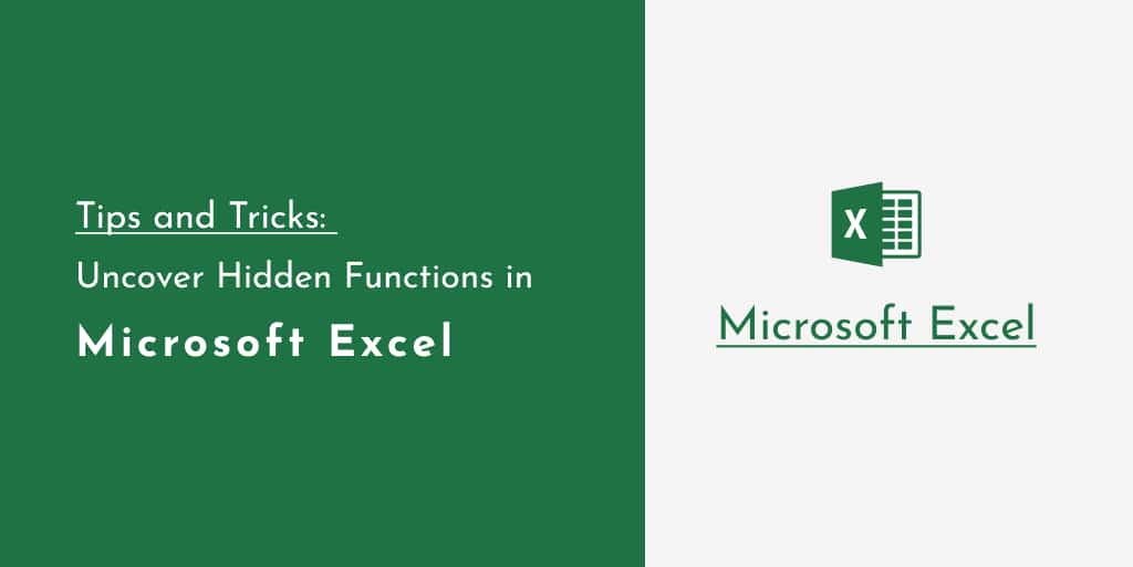 Tips and Tricks Uncover Hidden Functions in Microsoft Excel