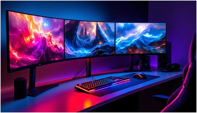 multiple high-resolution monitors